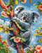 Malen nach Zahlen Koala in Blumen (BS53988)