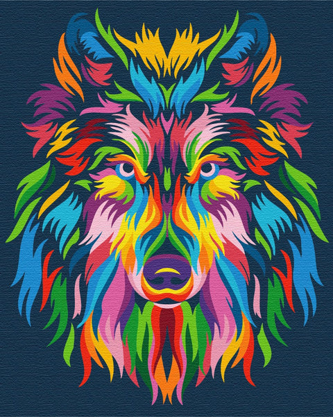 Malen nach Zahlen Regenbogenwolf (BS23828)