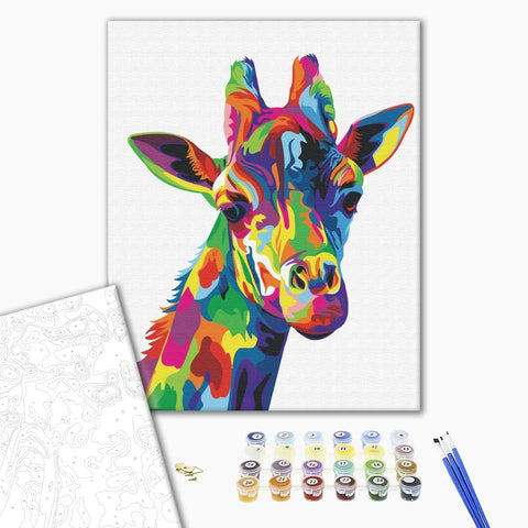 Malen nach Zahlen Regenbogen-Giraffe (BS26194)