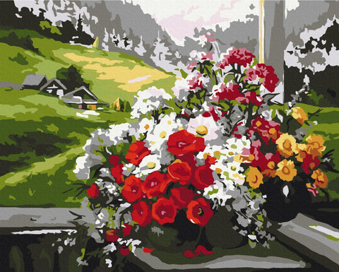 Malen nach Zahlen Blumensträuße am Fenster (BS9500)