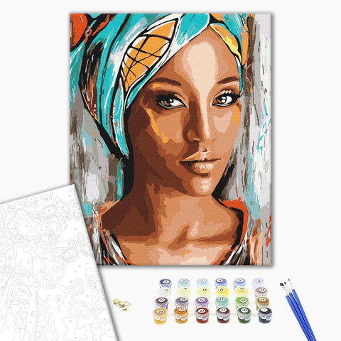 Malen nach Zahlen Porträt einer afrikanischen Frau (BS51956)