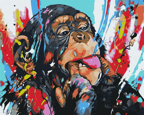 Malen nach Zahlen Farbiger Schimpanse (BS51960)