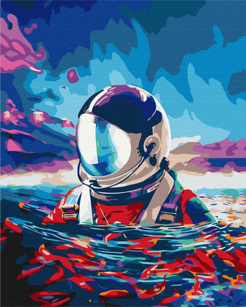 Malen nach Zahlen Astronaut und Fische (BS35337)