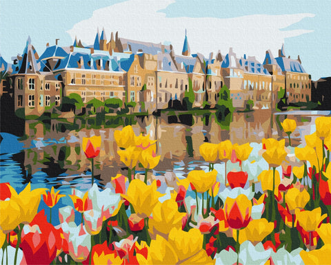 Malen nach Zahlen Der Schloss in Tulpen (BS30195)