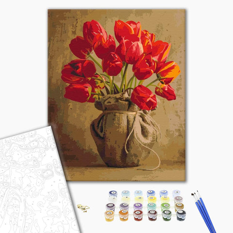 Malen nach Zahlen Der Strauß hausgemachter Tulpen (BS52656)
