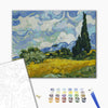 Malen nach Zahlen Feld mit grünem Weizen und Zypressen. Vincent van Gogh (BS415)