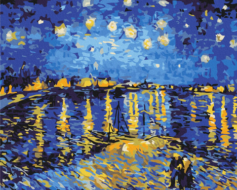Malen nach Zahlen Sternennacht über der Rhône. Van Gogh (BS323)