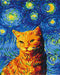 Malen nach Zahlen Katze in einer sternenklaren Nacht (BS35619)