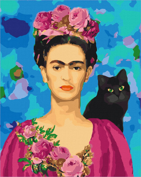 Malen nach Zahlen Frida mit einer Katze (BS41093)