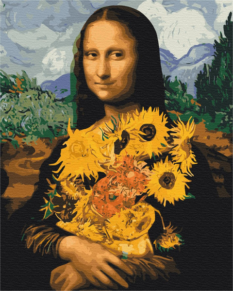 Malen nach Zahlen Mona Lisa mit Sonnenblumen (BS51605)
