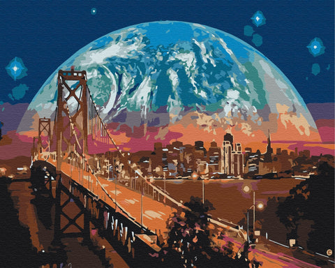 Malen nach Zahlen Mond über San Francisco (BS8312)