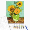 Malen nach Zahlen "Drei Sonnenblumen in einer Vase" Vincent van Gogh (BS52344)