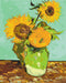 Malen nach Zahlen "Drei Sonnenblumen in einer Vase" Vincent van Gogh (BS52344)