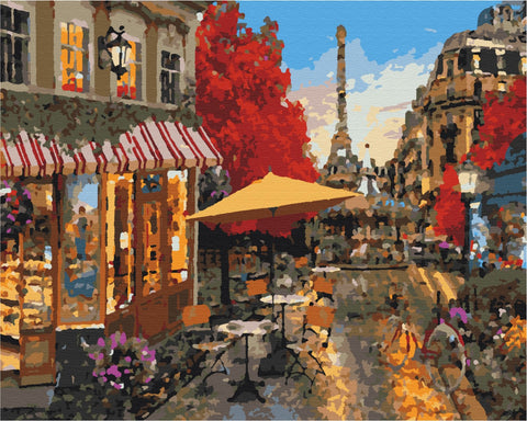 Premium Malen nach Zahlen Straßenleben in Paris (PBS51385)