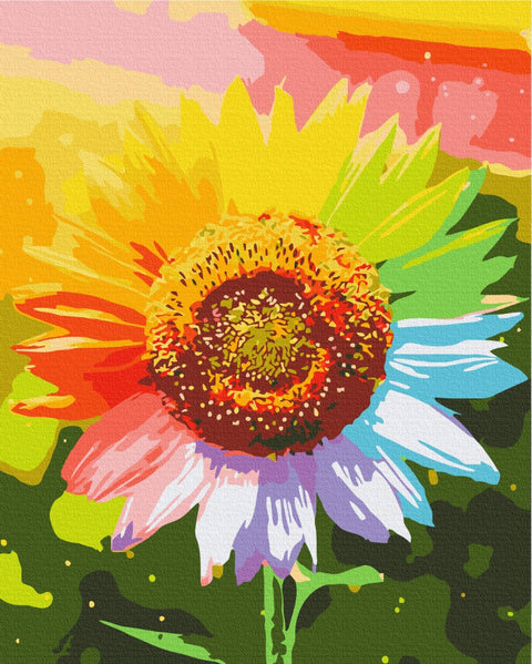 Malen nach Zahlen Regenbogen-Sonnenblume (BS225)