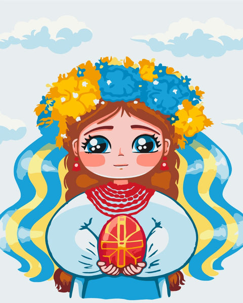 Malen nach Zahlen Kleines ukrainisches Mädchen ©Olga Borodai (BS53155)