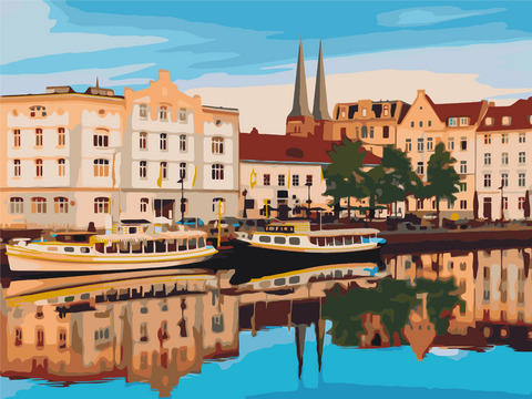 Malen nach Zahlen Die Altstadt von Lübeck, Deutschland (RBS1009)