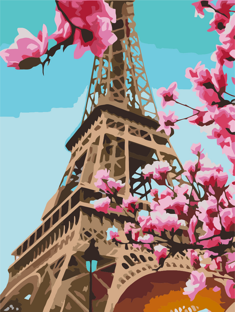Malen nach Zahlen Sakura in Paris (RBS52836)