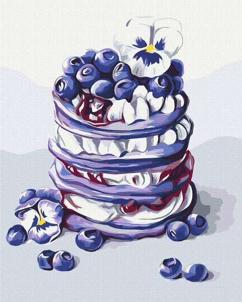 Malen nach Zahlen Pfannkuchen mit Blaubeeren © Anna Kulyk (BS53589)
