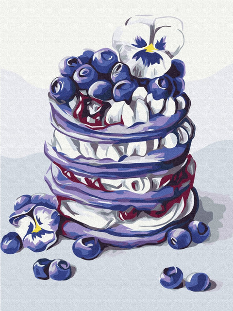 Malen nach Zahlen Pfannkuchen mit Blaubeeren © Anna Kulyk (RBS53589)
