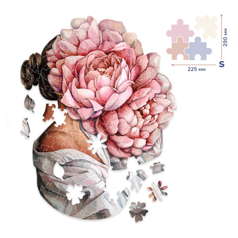 Holzpuzzle The mystery of peonies (Size S) (BP06S)