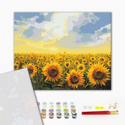 Premium Malen nach Zahlen Sunflower field (PBS135)
