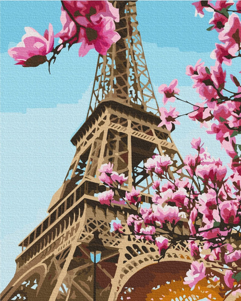 Premium Malen nach Zahlen Sakura in Paris (PBS52836)