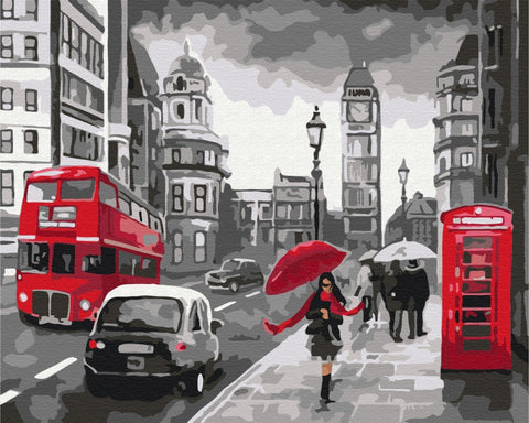 Premium Malen nach Zahlen Rainy London (PBS34828)