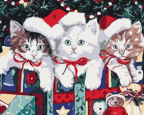 Premium Malen nach Zahlen Christmas cats (PBS51359)