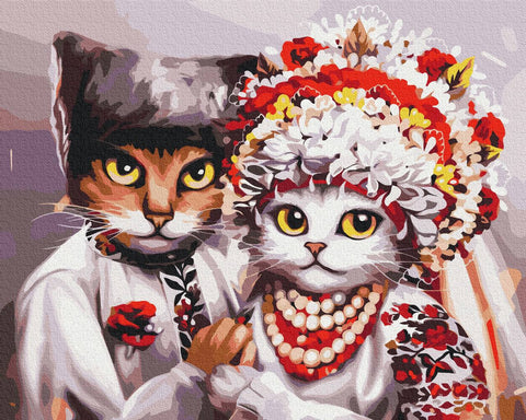 Premium Malen nach Zahlen Wedding of Ukrainian cats  ©Marysha_art (PBS53340)