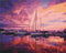 Premium Malen nach Zahlen Pink sunrise at the yacht club (PBS52644)