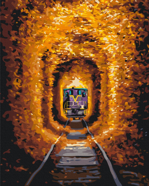 Malen nach Zahlen Tunnel der Liebe und Zug © Sergiy Stepanenko (BS53789)