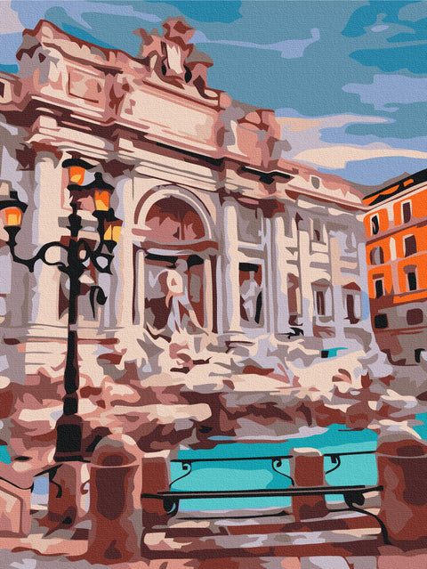 Malen nach Zahlen Brunnen di Trevi Rom (RBS29709)